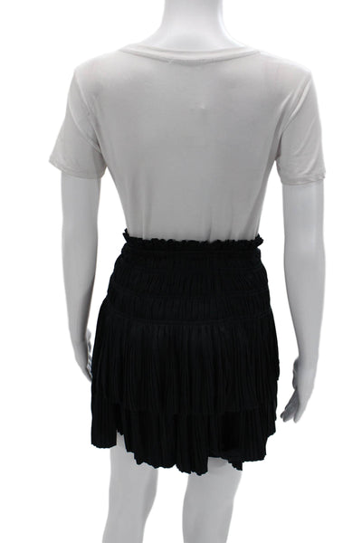 Current Air Women Peasant Mini Skirt Black Polyester Blend Short Size M