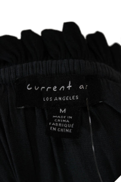 Current Air Women Peasant Mini Skirt Black Polyester Blend Short Size M