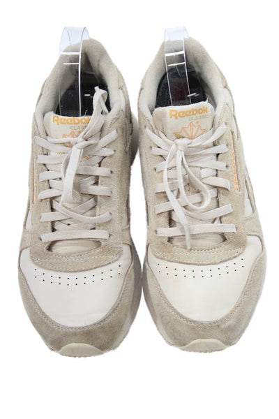 Reebok Womens Suede Leather Classic Sneakers Shoes Light Brown Size 8