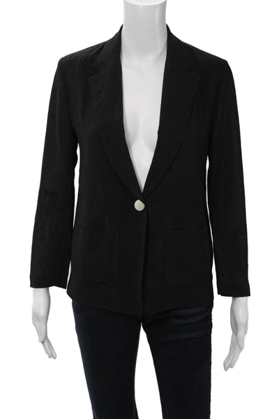 Engle Roberts Unisex Black V-Neck Long Sleeve Blazer Button Size XS