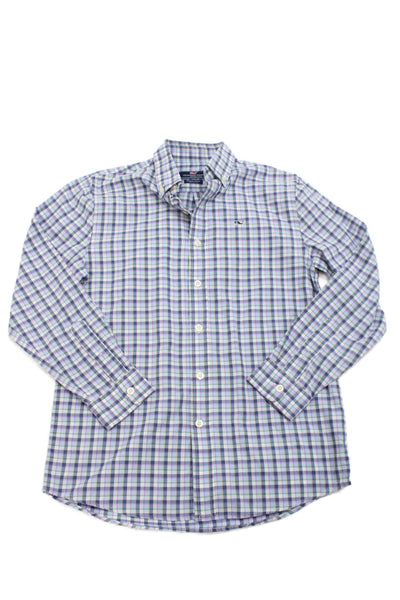 Vineyard Vines Childrens Boys Plaid Button Down Shirt Multi Colored Size 12-14
