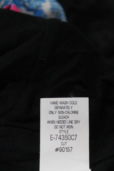 Trina Turk Women Black Shift Dress V-Neck 3/4 Sleeve Short Petite Size XS