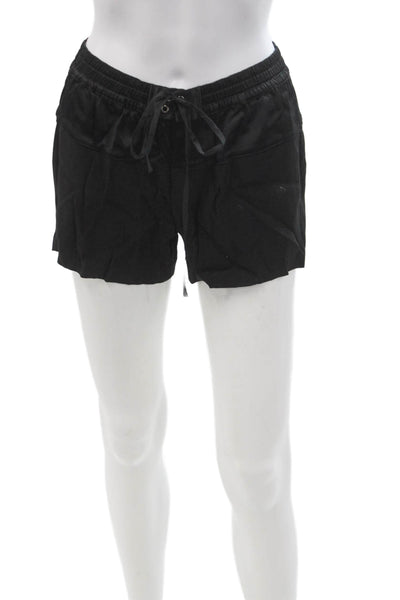 Vince Unisex Sweat Shorts Black Drawstring Viscose Elastane Size 2XS
