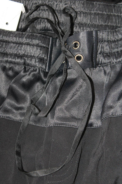 Vince Unisex Sweat Shorts Black Drawstring Viscose Elastane Size 2XS