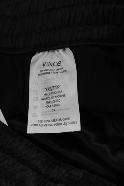 Vince Unisex Sweat Shorts Black Drawstring Viscose Elastane Size 2XS