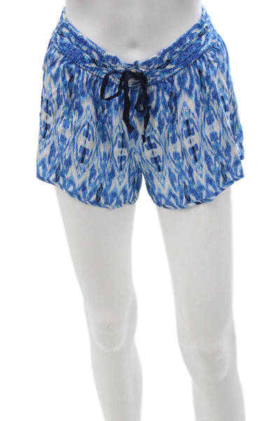 Joie Unisex Blue 100% Silk Beach Drawstring Shorts Size XS