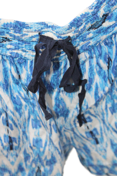 Joie Unisex Blue 100% Silk Beach Drawstring Shorts Size XS