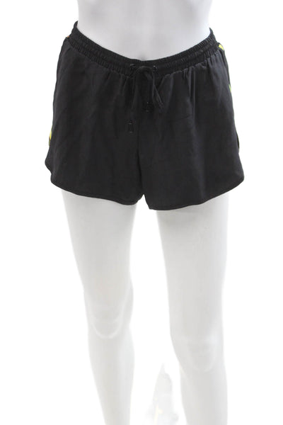 Parker Unisex Silk Beach Drawstring Shorts Black Size XS