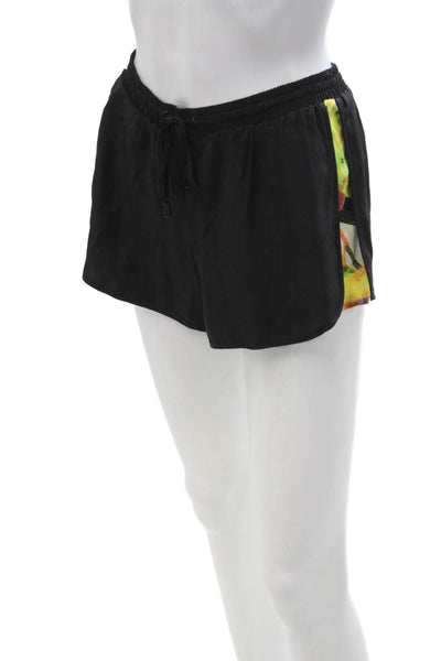 Parker Unisex Silk Beach Drawstring Shorts Black Size XS