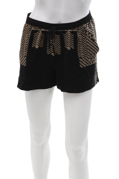 Twelfth Street by Cynthia Vincent Unisex Black Silk Herringbone Shorts Size S