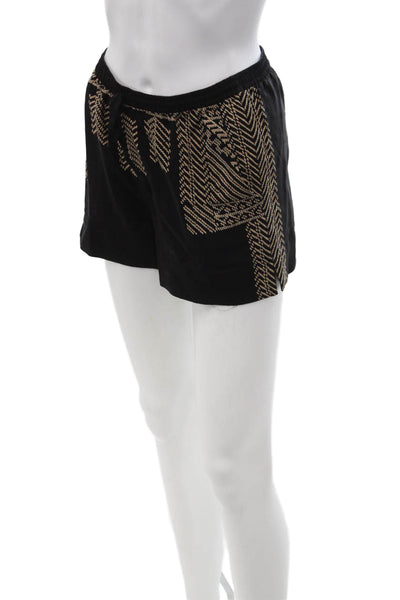 Twelfth Street by Cynthia Vincent Unisex Black Silk Herringbone Shorts Size S