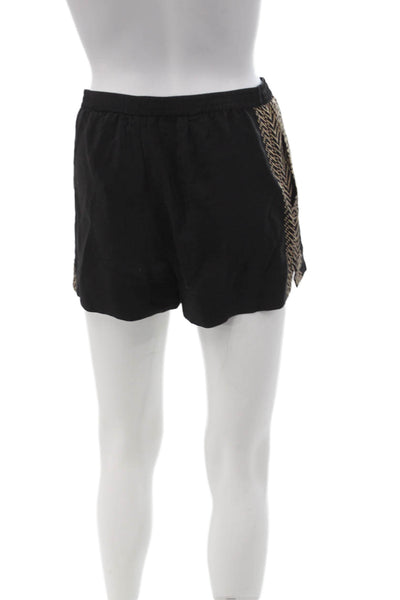 Twelfth Street by Cynthia Vincent Unisex Black Silk Herringbone Shorts Size S