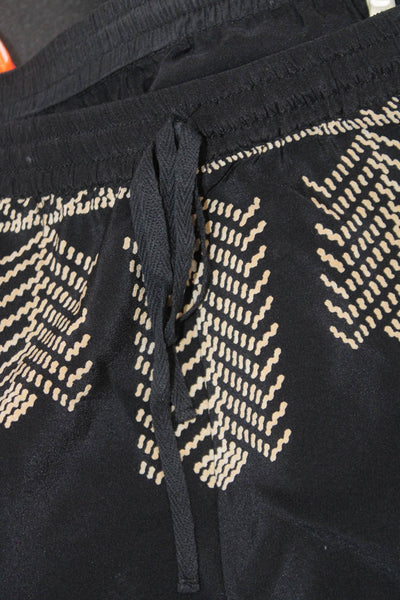 Twelfth Street by Cynthia Vincent Unisex Black Silk Herringbone Shorts Size S