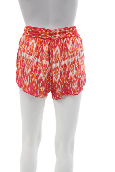Joie Unisex Orange 100% Silk Drawstring Beach Shorts Size XS