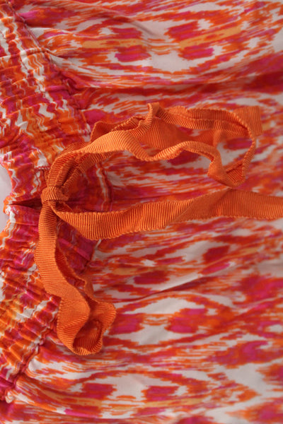 Joie Unisex Orange 100% Silk Drawstring Beach Shorts Size XS
