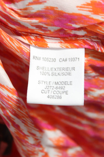 Joie Unisex Orange 100% Silk Drawstring Beach Shorts Size XS
