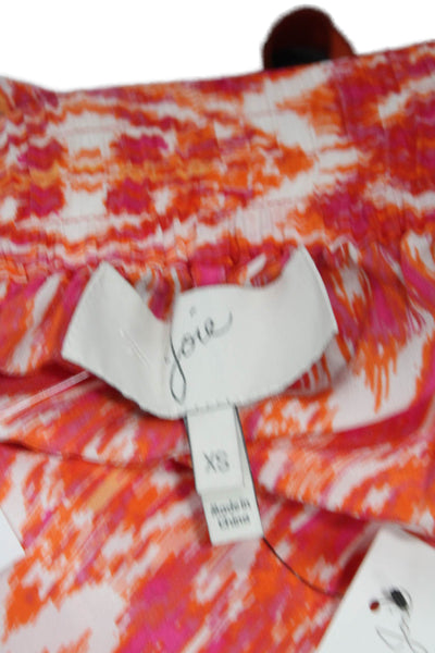 Joie Unisex Orange 100% Silk Drawstring Beach Shorts Size XS