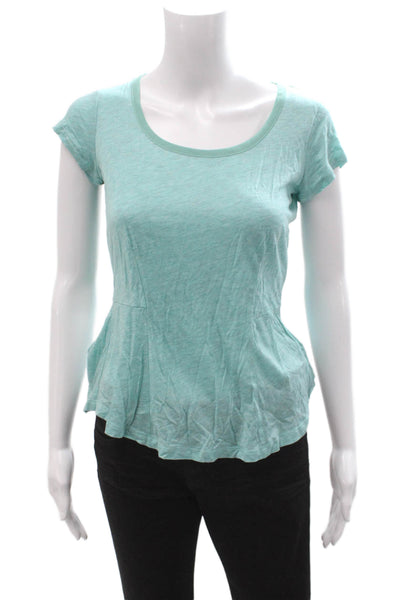 Splendid Womens Light Blue Basic Short Sleeve T-Shirt Round Neck Size XS