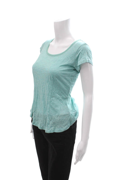 Splendid Womens Light Blue Basic Short Sleeve T-Shirt Round Neck Size XS