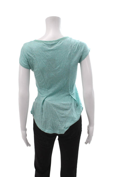 Splendid Womens Light Blue Basic Short Sleeve T-Shirt Round Neck Size XS