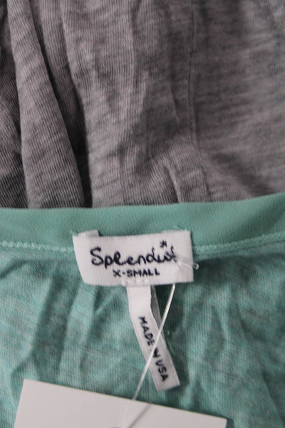 Splendid Womens Light Blue Basic Short Sleeve T-Shirt Round Neck Size XS