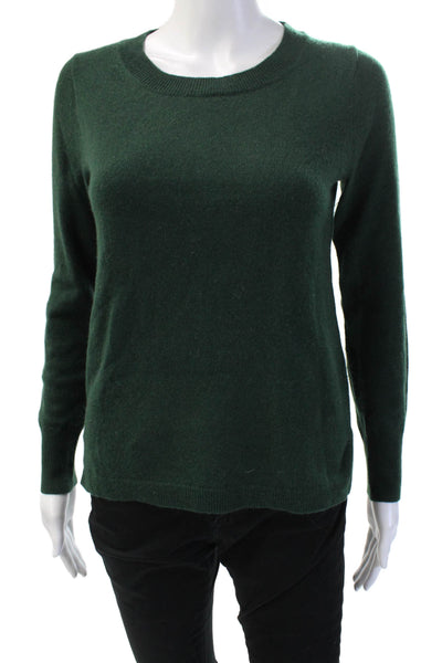 J Crew Unisex Green Cashmere Pullover Sweater Crew Neck Long Sleeve Size XS