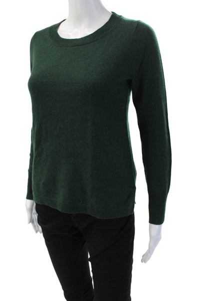 J Crew Unisex Green Cashmere Pullover Sweater Crew Neck Long Sleeve Size XS