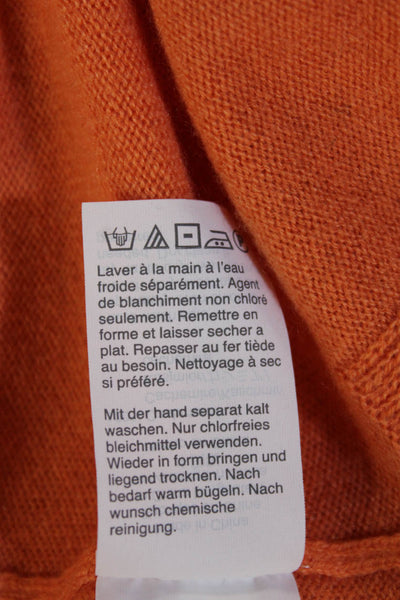 J Crew Women Cashmere Crew Neck Pullover Sweater Orange Long Sleeve Size XS
