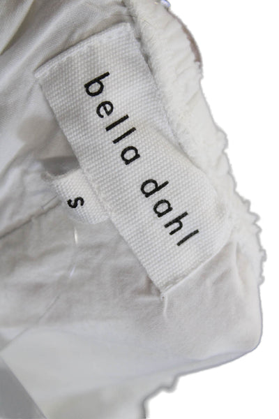 Bella Dahl Women Cropped White Striped Cotton Drawstring Pants Size S