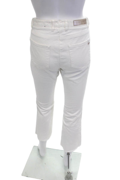 Luisa Cerano Women Ankle Cropped Pants White Mid Rise Size 4