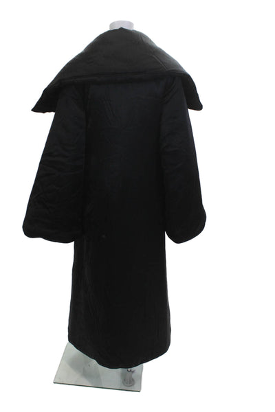 Adam Lippes Mens Black Graphic Print Polyester Blend Overcoat Size M