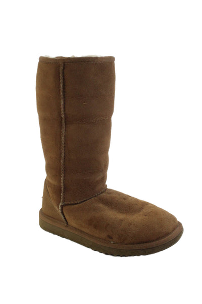 UGG Australia Womens Classic Tall Shearling Comfort Ankle Boots Brown Size 5
