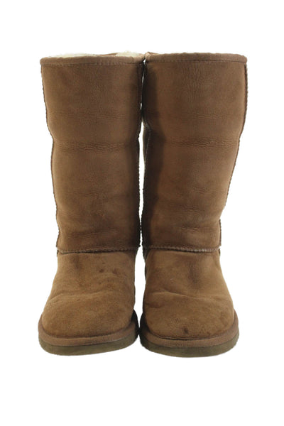 UGG Australia Womens Classic Tall Shearling Comfort Ankle Boots Brown Size 5