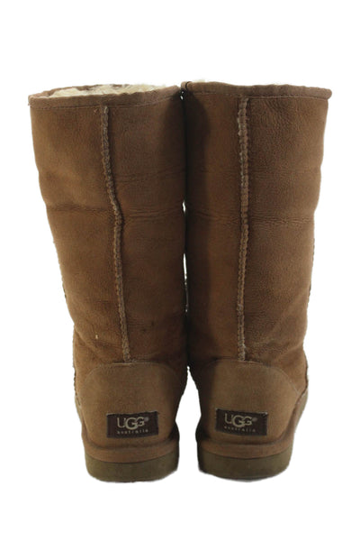 UGG Australia Womens Classic Tall Shearling Comfort Ankle Boots Brown Size 5