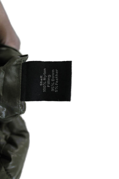 Coatology New York Womens Puffer Quilted Vest Green Zip Nylon Size L