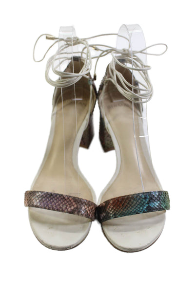 Alexandre Birman Womens Rainbow Snakeskin Print Heels Multicolor Size 7.5