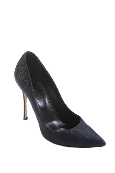 Sergio Rossi Womens Denim Pointed Toe Blue Size EUR 37