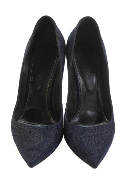 Sergio Rossi Womens Denim Pointed Toe Blue Size EUR 37