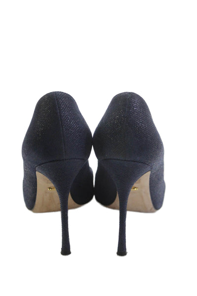Sergio Rossi Womens Denim Pointed Toe Blue Size EUR 37