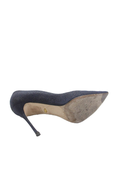 Sergio Rossi Womens Denim Pointed Toe Blue Size EUR 37