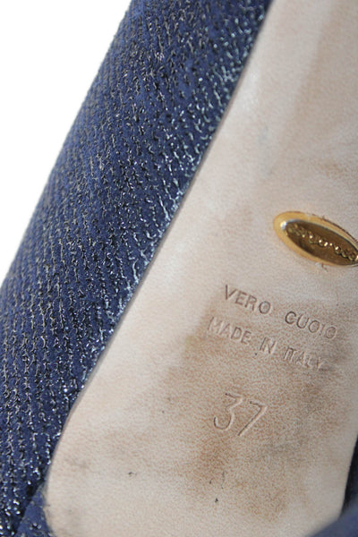 Sergio Rossi Womens Denim Pointed Toe Blue Size EUR 37