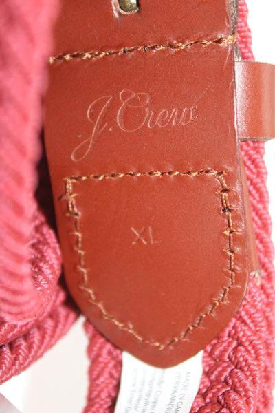 J Crew Mens Woven Gold Tone Buckle Belt Pink Size Extra Large