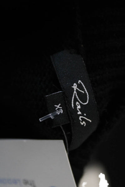 Rails Unisex Pullover Black Crew Neck 95% Cotton 5% Cashmere Stars Size XS