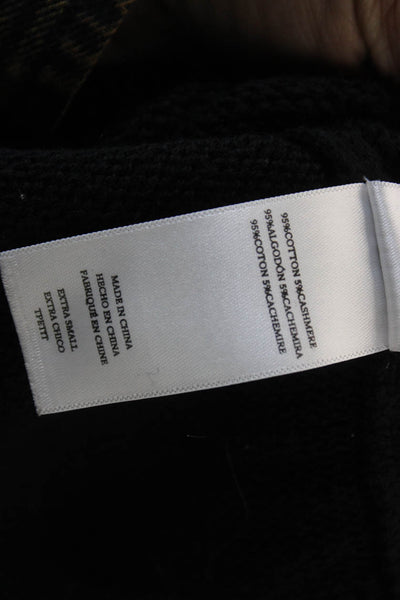 Rails Unisex Pullover Black Crew Neck 95% Cotton 5% Cashmere Stars Size XS