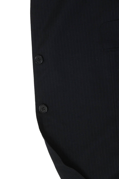 Brioni Mens Dark Blue Super 150s Striped 2 Piece Suit Jacket Button Size 42