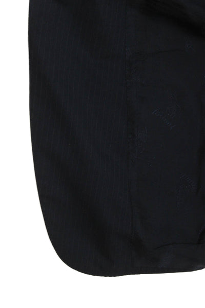 Brioni Mens Dark Blue Super 150s Striped 2 Piece Suit Jacket Button Size 42