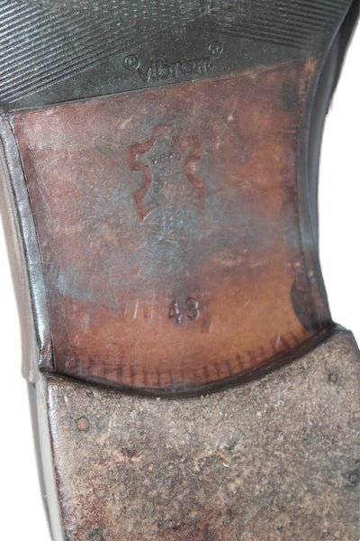 Bergdorf Goodman Mens Leather Square Toe Lace Up Dress Shoes Brown Size 13