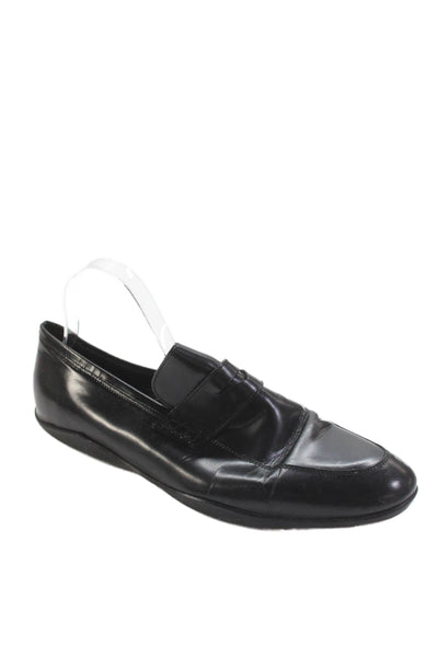 Harrys of London Mens Leather Casual Slip On Loafers Black Size 12.5