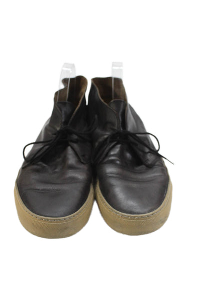 Common Projects Mens Leather Lace Up Casual Shoes Brown Size 12
