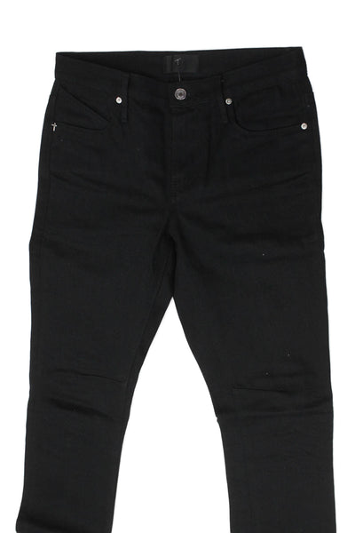 R+A Unisex Skinny Black Designer Jeans Button Closure Size 29